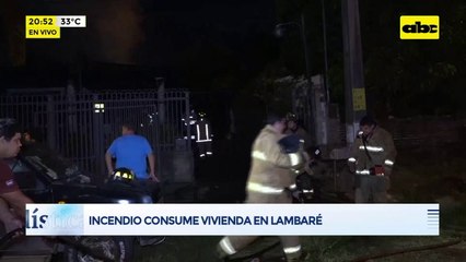 Video: incendio consume vivienda en Lambaré