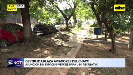 Video: destruida plaza Aviadores del Chaco