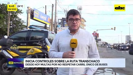 Carril único de buses: inician controles sobre la ruta Transchaco