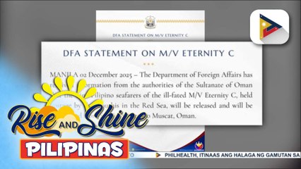 Siyam na Filipino seafarers na hinostage ng mga Houthi rebel sa Red Sea, nakatakdang palayain