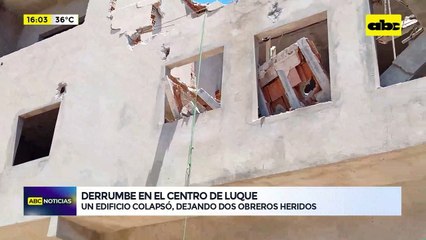 Video: derrumbe en Luque deja dos obreros heridos