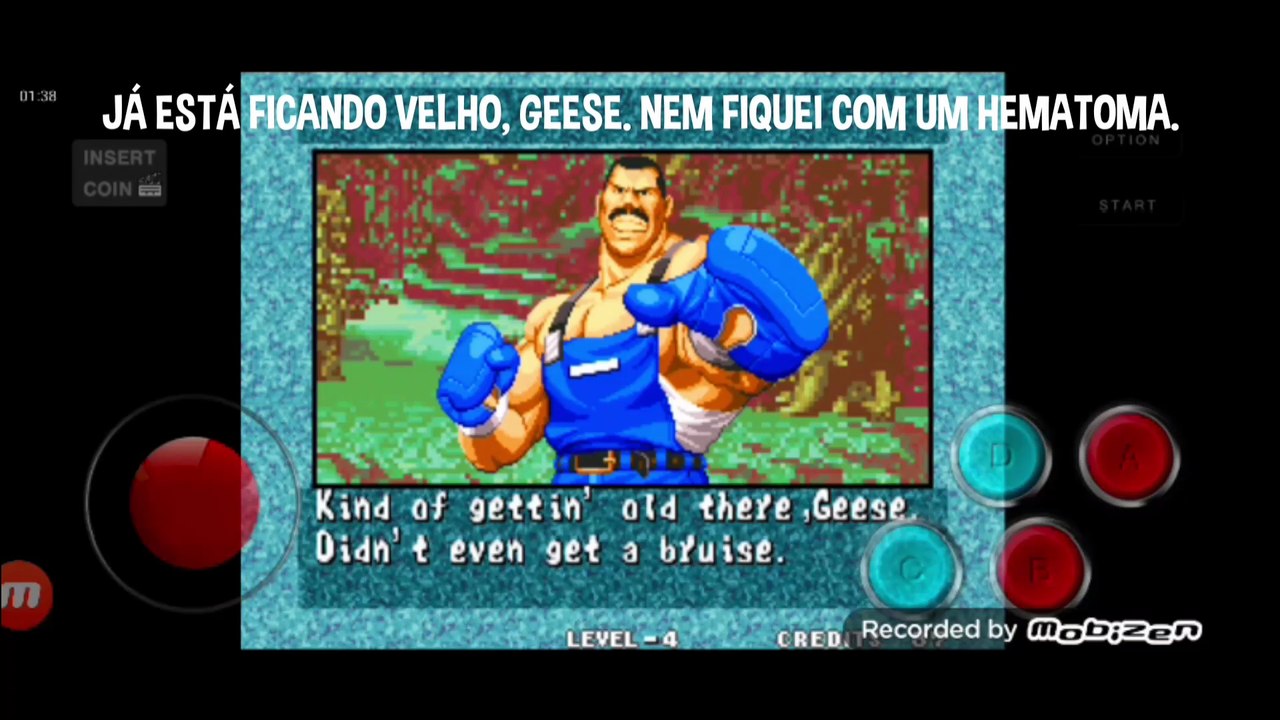 Fatal Fury 3 Franco Bash vs Geese Howard fala de vitória do Franco Bash em português parte 2