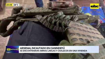 Arsenal incautado en Canindeyú: se encontraron armas largas y chalecos en una vivienda