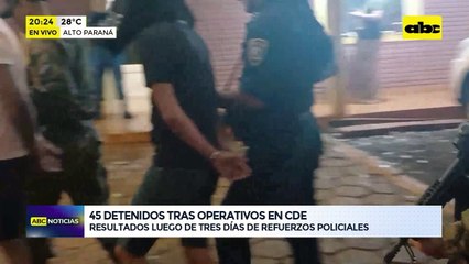Inseguridad en CDE: 45 detenidos tras varios operativos