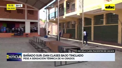 Bañado Sur: pese a altas temperaturas, alumnos dan clases en un corredor