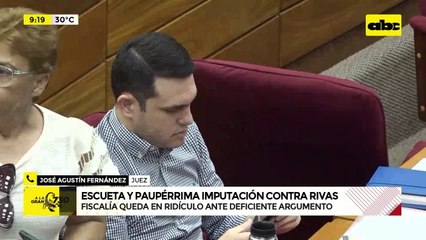 Paupérrima imputación contra Rivas: “fiscal debe corregir y arrimar mayores elementos”