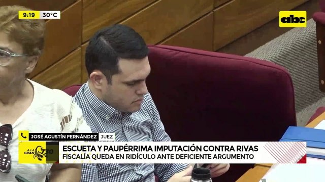 Paupérrima imputación contra Rivas: “fiscal debe corregir y arrimar mayores elementos”