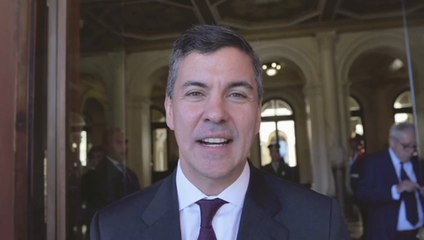 Santiago Peña tras su reunión con el presidente de Argentina, Javier Milei