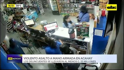Acahay: violentos asaltantes irrumpen negocio y llevan G. 55 millones
