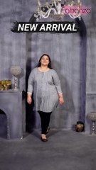 Grey Rayon Casual Wear Plus Size kurti