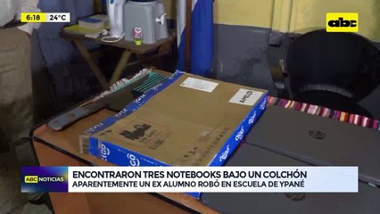 Video: Encontraron tres notebooks bajo un colchón