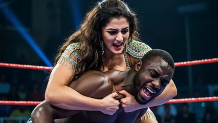 Male vs Female bodybuilder mixed wrestling.