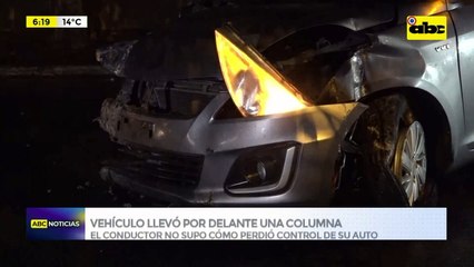 Video: Conductor perdió el control de su Vehículo y llevó por delante una columna