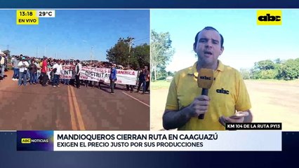 Caaguazú: mandioqueros cierran ruta para pedir mejor precio del producto