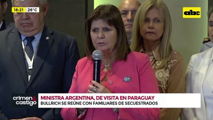 Video: ministra de Seguridad argentina se reunió con familiares de secuestrados por el EPP
