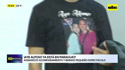 ¡Aye Alfonso ya está en Paraguay!: agradeció acompañamiento y brindó pequeño espectáculo