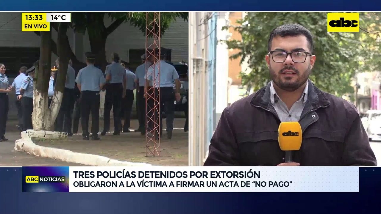 Video: tres policías detenidos por extorsión obligaron a víctima a firmar acta de “no pago”