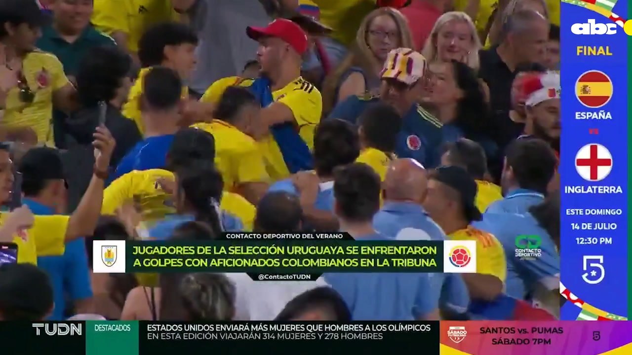 Así fue la pelea entre hinchas colombianos y jugadores de Uruguay