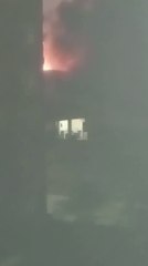 Incendio de un edificio en el microcentro de Asunción