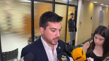 Rubén Rubin habla después de la sesión reservada del Senado