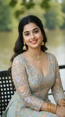 Influencer Look | Deep V-Neck Kurti Fashion | Elegant Close-Up Portrait Style