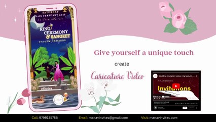 Caricature Invitation Video For All Events - manav invites