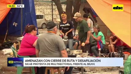 Sigue protesta de multisectorial frente al MUVH: amenazan con cierre de ruta y desafiliación