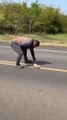 Hombre fue atropellado al intentar rescatar a un lagarto