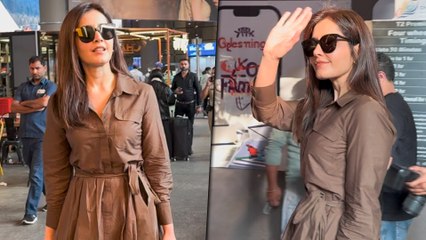 Raashii Khanna Flaunts Effortless Elegance In Brown Formal Outfit At Mumbai Airport