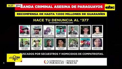 Gobierno ofrece hasta G. 7 mil millones por información sobre secuestradores