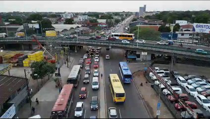 Imagen aérea del congestionamiento en avenida Eusebio Ayala