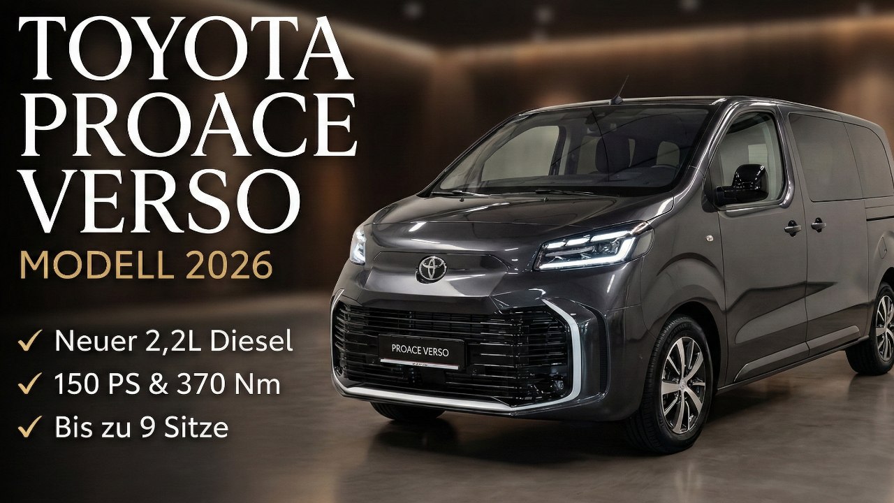 Familienvan mit Power: 2026 Toyota Proace Verso mit 150 PS und 2,2-Liter-Diesel