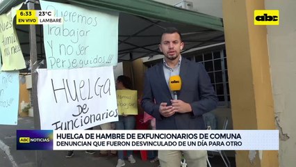Municipalidad de Lambaré: descontratados iniciaron protesta para exigir al intendente la reposición