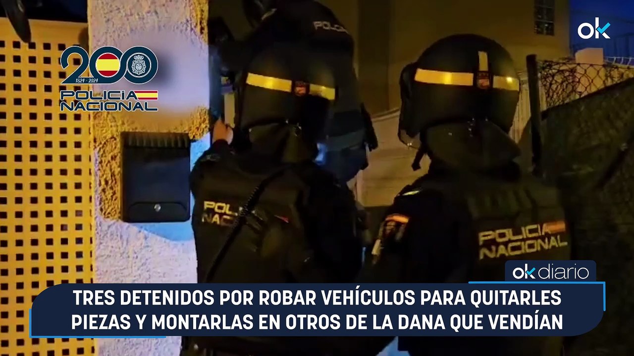 Tres detenidos por robar vehículos para quitarles piezas y montarlas en otros de la DANA que vendían