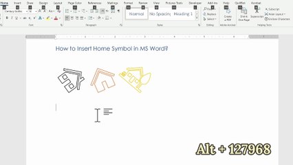 How to Insert HomeSymbol in MS Word4 Methods
