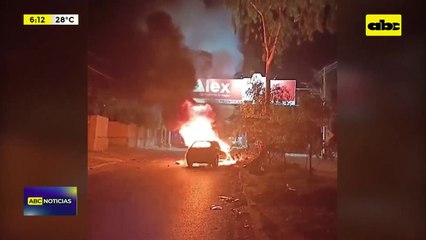 Avda. Mcal López: un fallecido tras choque e incendio de vehículo