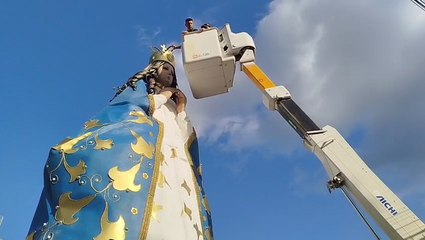 Instalan A La Virgen De Caacupé De 12 Metros De Altura En Caacupé