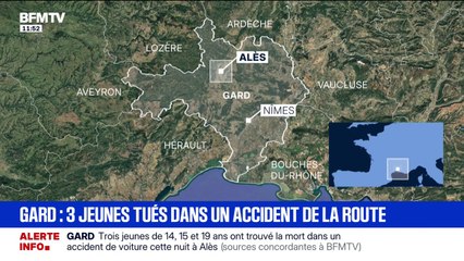 Trois jeunes de 14, 15 et 19 ans sont morts dans un violent accident de la circulation à Alès, des capsules de protoxyde d'azote retrouvées dans le véhicule