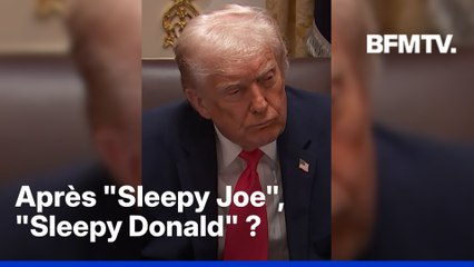Donald Trump somnole lors d'une réunion avec son cabinet
