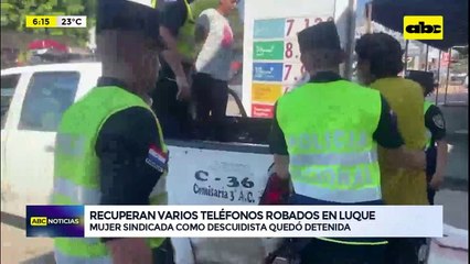 Cae presunta descuidista con varios teléfonos robados en Luque