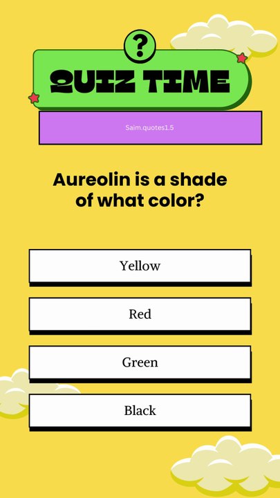 Yellow Red Green Black Quiz Time Interactive Tikitok Instagram Reel