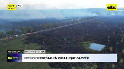 Incendio arrasa varias hectáreas al costado de la ruta Luque - San Bernardino