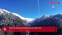 Rize'nin yüksek kesimlerinde kar etkili oldu