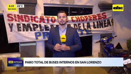 Choferes de buses internos en San Lorenzo inician paro y cuestionan proyecto de ley