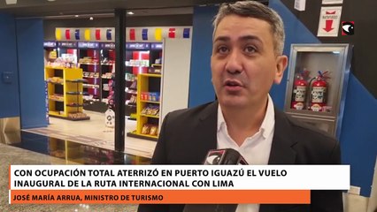 Con ocupación total aterrizó en Puerto Iguazú el vuelo inaugural de la ruta internacional con Lima