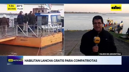 Lancha gratuita para cruce Formosa - Pilar: rige el Miércoles Santo y el Domingo de Pascuas