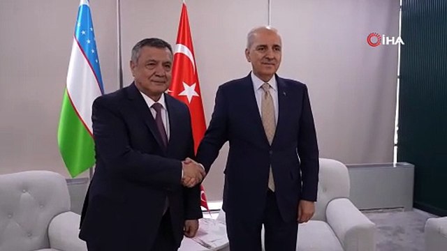TBMM Başkanı Kurtulmuş, Özbekistan Ali Meclisi Yasama Meclisi Başkanı İsmailov ile bir araya geldi