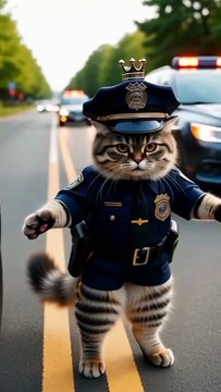 How cat police department car drive fun 😌😊😊😌😌