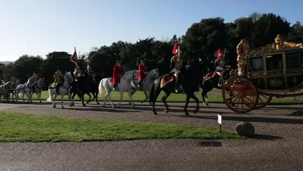 Carriage Procession arrives at Windsor Castle