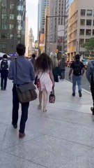 Walk on Bay Street in Toronto, Canada